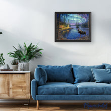 Laden Sie das Bild in den Galerie-Viewer, Malen nach Zahlen für Erwachsene | Elch und Aurora Borealis | Figured'Art