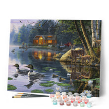 Laden Sie das Bild in den Galerie-Viewer, Malen nach Zahlen für Erwachsene | Chalet am See | Figured'Art