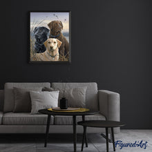 Laden Sie das Bild in den Galerie-Viewer, Malen nach Zahlen für Erwachsene | Labrador-Trio | Figured'Art
