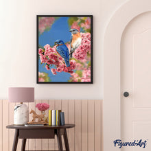 Laden Sie das Bild in den Galerie-Viewer, Malen nach Zahlen für Erwachsene | Blaues Vogelpärchen | Figured'Art