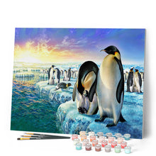 Laden Sie das Bild in den Galerie-Viewer, Malen nach Zahlen – Pinguine auf Eisschollen