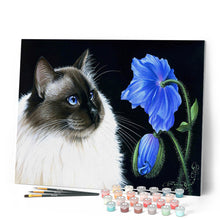 Laden Sie das Bild in den Galerie-Viewer, Malen nach Zahlen – Katze und Blume