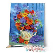 Laden Sie das Bild in den Galerie-Viewer, Malen nach Zahlen – Blumenstrauß in Orange und Lila