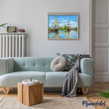 Laden Sie das Bild in den Galerie-Viewer, Malen nach Zahlen – Schiffe auf der seine in Rouen – Monet