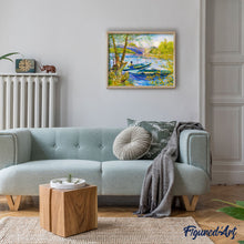 Laden Sie das Bild in den Galerie-Viewer, Malen nach Zahlen – Angler und Boote an der Pont de Clichy – Van Gogh