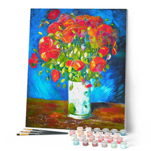 Laden Sie das Bild in den Galerie-Viewer, Malen nach Zahlen – Vase mit rotem Klatschmohn – Van Gogh