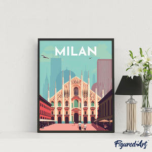 Reiseplakat Mailand