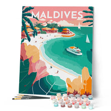 Laden Sie das Bild in den Galerie-Viewer, Reiseplakat Malediven