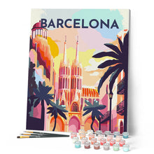 Laden Sie das Bild in den Galerie-Viewer, Reiseplakat Barcelona