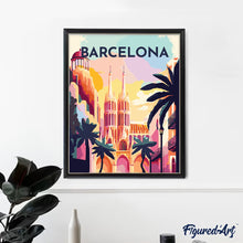 Laden Sie das Bild in den Galerie-Viewer, Reiseplakat Barcelona