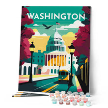 Laden Sie das Bild in den Galerie-Viewer, Reiseposter Washington