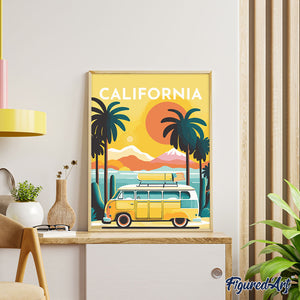 Diamond Painting – Reiseposter Kalifornien