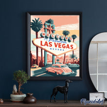 Laden Sie das Bild in den Galerie-Viewer, Diamond Painting – Reiseposter Las Vegas