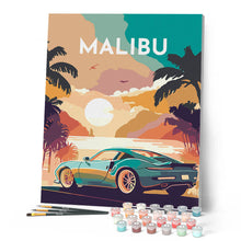 Laden Sie das Bild in den Galerie-Viewer, Reiseposter Malibu