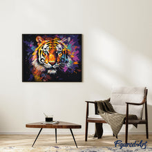 Laden Sie das Bild in den Galerie-Viewer, Tiger Farbenfroh Abstrakt