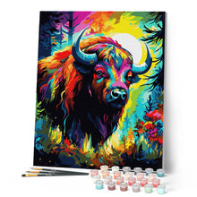 Laden Sie das Bild in den Galerie-Viewer, Bison Farbenfroh Abstrakt