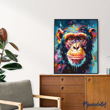 Laden Sie das Bild in den Galerie-Viewer, Schimpanse Farbenfroh Abstrakt