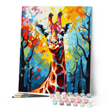 Laden Sie das Bild in den Galerie-Viewer, Giraffe Farbenfroh Abstrakt