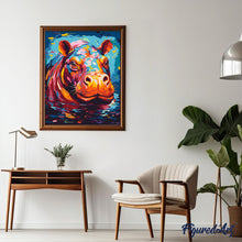 Laden Sie das Bild in den Galerie-Viewer, Flusspferd Farbenfroh Abstrakt