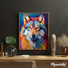 Laden Sie das Bild in den Galerie-Viewer, Wolf Farbenfroh Abstrakt