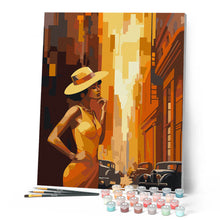 Laden Sie das Bild in den Galerie-Viewer, Art-Deco-Frau in der Stadt