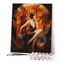 Laden Sie das Bild in den Galerie-Viewer, Sitzende Art-Deco-Frau
