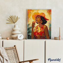 Laden Sie das Bild in den Galerie-Viewer, Art-Deco-Frau mit einem Glas