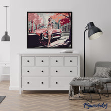 Laden Sie das Bild in den Galerie-Viewer, Dame mit Rosa Oldtimer
