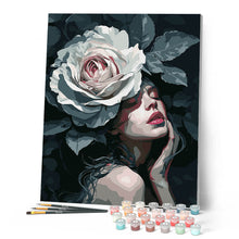 Laden Sie das Bild in den Galerie-Viewer, Dame mit Weißer Rose