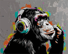 Laden Sie das Bild in den Galerie-Viewer, Malen nach Zahlen Figured&#39;Art – Street Art Funky Schimpanse
