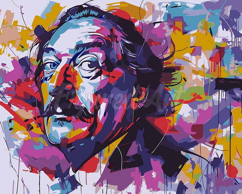 Malen nach Zahlen Figured'Art – Street Art Mann mit Schnurrbart