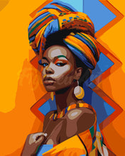 Laden Sie das Bild in den Galerie-Viewer, Malen nach Zahlen Figured&#39;Art – Traditionelles afrikanisches Mädchen