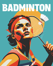 Laden Sie das Bild in den Galerie-Viewer, Malen nach Zahlen Figured&#39;Art – Sportposter Badminton