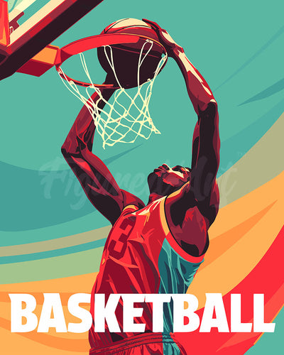 Malen nach Zahlen Figured'Art – Sportposter Basketball
