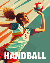Laden Sie das Bild in den Galerie-Viewer, Malen nach Zahlen Figured&#39;Art – Sportposter Handball