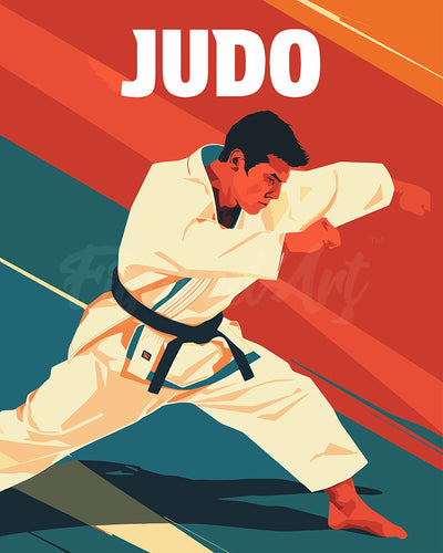 Malen nach Zahlen Figured'Art – Sportposter Judo