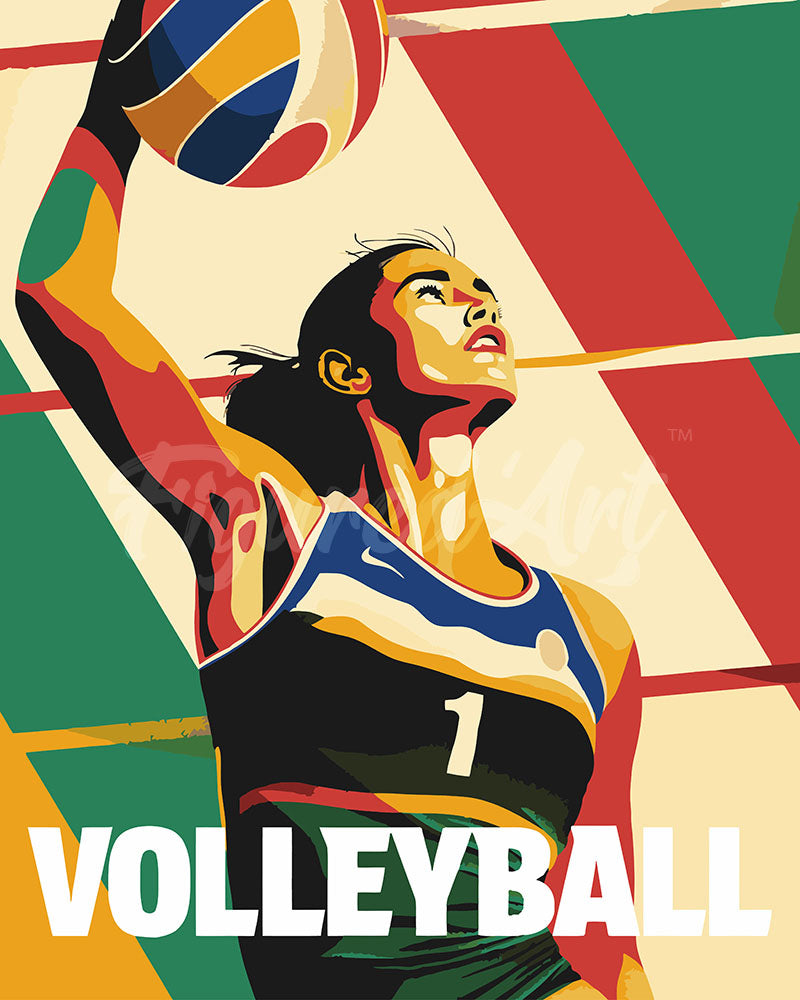 Malen nach Zahlen Figured'Art – Sportposter Volleyball