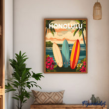 Laden Sie das Bild in den Galerie-Viewer, Reiseposter Honolulu
