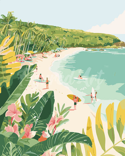 Malen nach Zahlen Figured'Art – Surfparadies