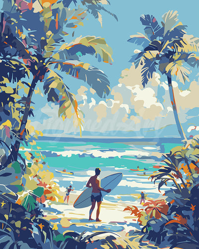 Malen nach Zahlen Figured'Art – Sonniger Strandtag