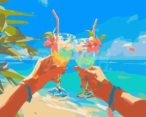 Malen nach Zahlen Figured'Art – Strand-Toast