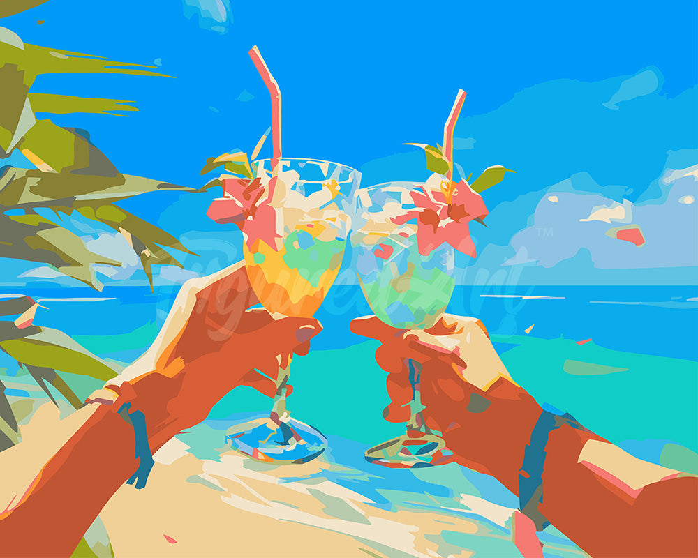 Malen nach Zahlen Figured'Art – Strand-Toast