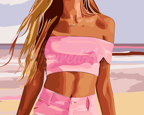 Malen nach Zahlen Figured'Art – Meer, Sand und Stil