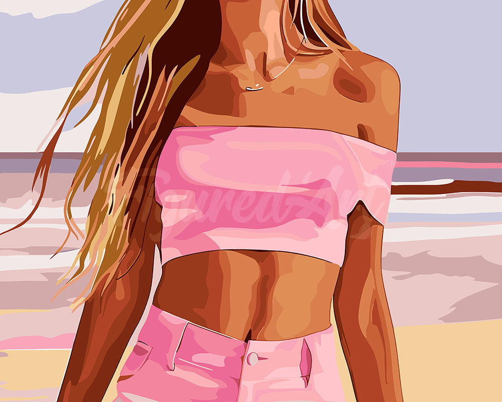 Malen nach Zahlen Figured'Art – Meer, Sand und Stil