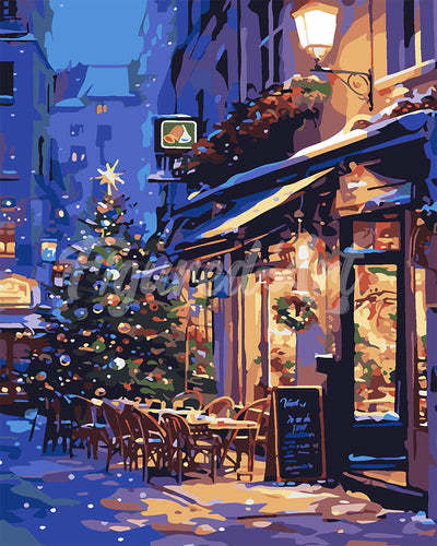 Malen nach Zahlen Figured'Art – Festliches Nachtcafé