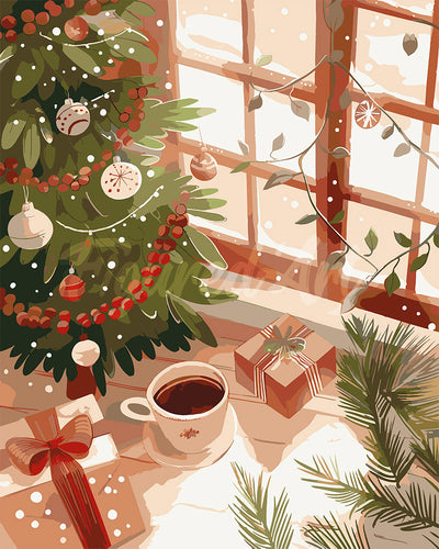 Malen nach Zahlen Figured'Art – Gemütlicher Weihnachtsmorgen