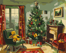 Laden Sie das Bild in den Galerie-Viewer, Malen nach Zahlen Figured&#39;Art – Klassischer Weihnachtskamin
