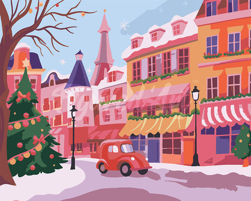 Malen nach Zahlen Figured'Art – Bunte Weihnachtsstadt