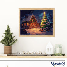 Laden Sie das Bild in den Galerie-Viewer, Schneebedeckte Weihnachtshütte