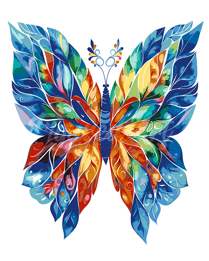 Malen nach Zahlen Figured'Art – Künstlerischer Schmetterling
